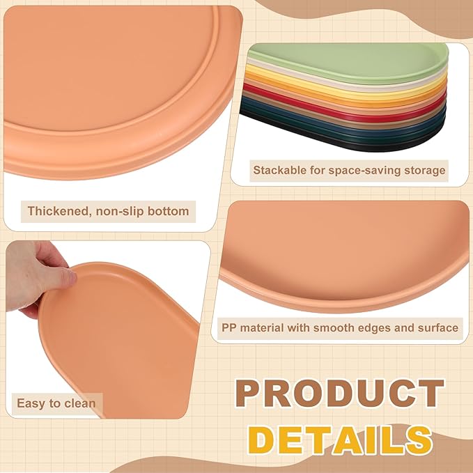 uxcell 2Pcs Fast Food Serving Trays, 9.4x5.1 Oval Reusable Restaurant Serving Trays for Kitchen Restaurant Coffee Fruit Burger Lunch Dessert, Pink