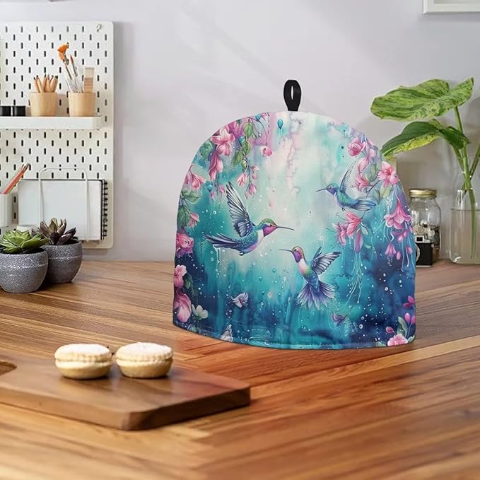 Hummingbird Tea Cozy for Teapot Insulated Floral Teapot Cozy for Women Gifts Thick Tea Cosy for Teapot Home Kitchen Accessory