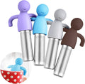 Hicarer 4 Pieces Tea Infuser for Loose Tea Cute Fine Mesh Tea Strainer Stainless Steel Tea Filter Ball Tea Diffuser Steeper for Teacups Teapots (Gray,Blue,Dark Brown,Purple)