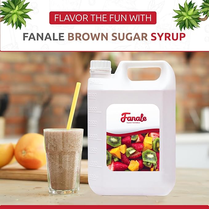 Fanale Premium Flavoring Concentrated Syrup for Bubble Tea 11 lb | Brown Sugar Flavor Syrup | for Boba Tea, Smoothies, Slushes, Desserts | 11lb | SRP240