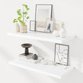 Dreamland 32" Floating Shelves for Wall, 12" Deep Slim White Floating Shelves, Wall-Mounted Shelves for Bedroom, Living Room, Kitchen, Bathroom - Set of 2