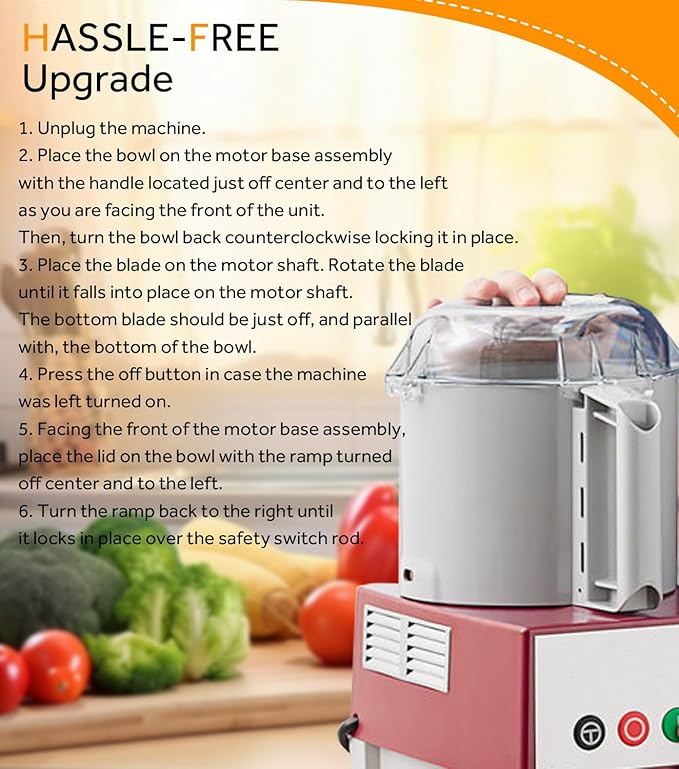 112204S Cutter Bowl & 106458S Cutter Bowl Lid Compatible with Robot Coupe R2, R2B, R2N, R2 Dice Food Processor, 3 Quart Bowl, Gray