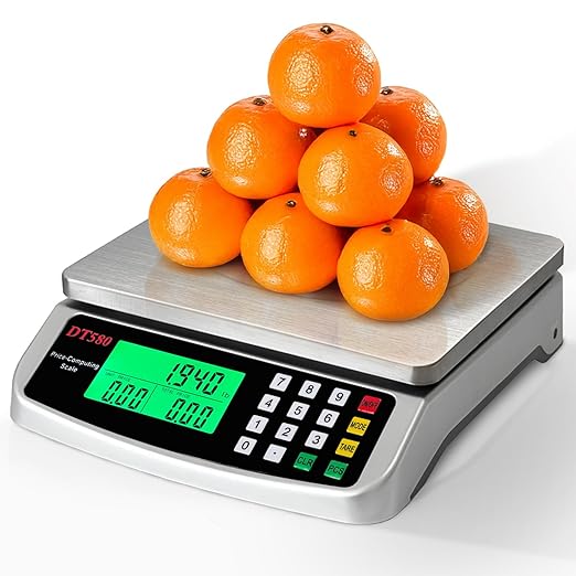 110lb/50kg Food Scale, Large Digital Kitchen Scale with Hold Mode, Tare, PCS, 0.05oz/1g Price Computing Commercial Scale 5 Units, 304 Stainless Steel for Baking, Cooking, Meat, Counting Adapter (Inc.)
