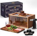 Cocktail Smoker Kit, Whiskey Smoker Kit with Torch, Smoking Box, Food Tray and Wood Chips, Old Fashioned Bourbon Smoker Kit, Christmas Gifts for Men(No Butane)