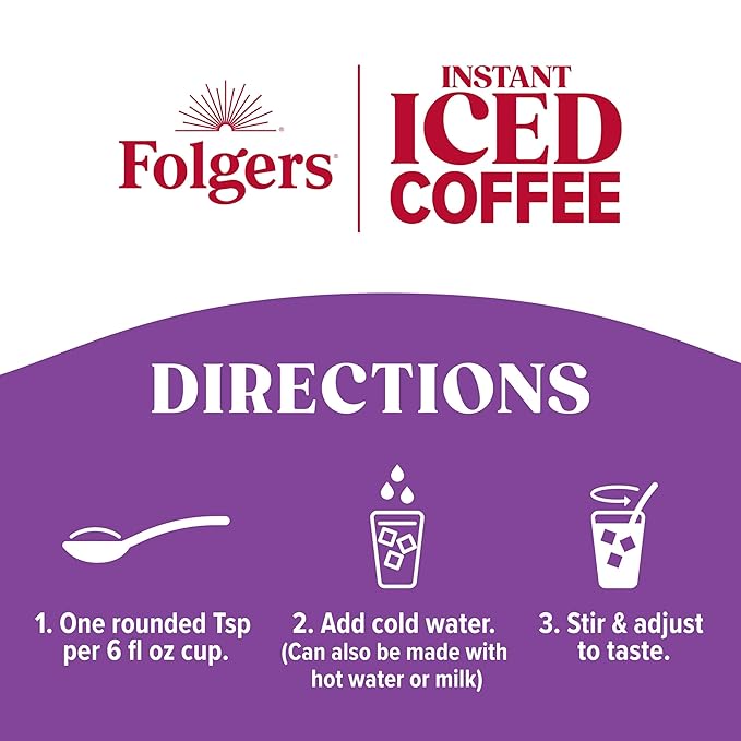 Folgers Instant Iced Coffee, 7 Ounce (Pack of 6)