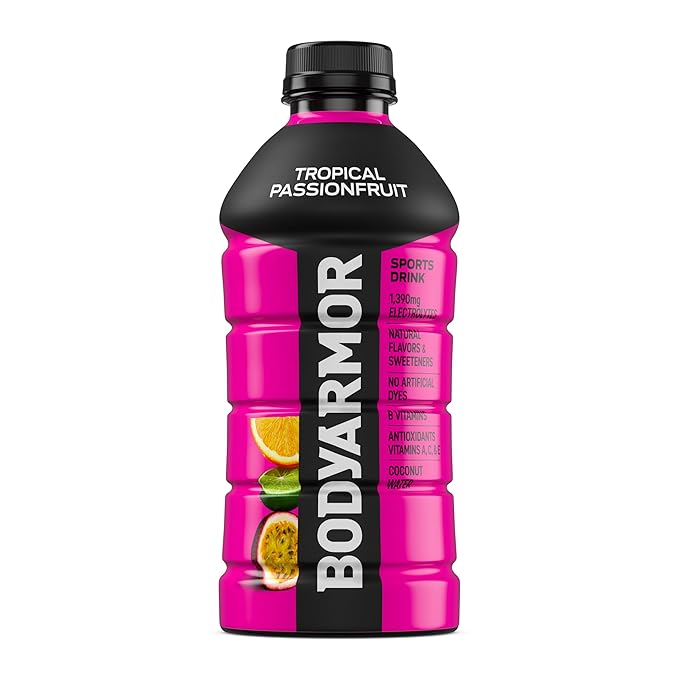 BODYARMOR Sports Drink, Tropical Passionfruit, Electrolyte Drink Hydration, 28 Fl Oz Bottles (15 Pack), Flavored Coconut Water with B Vitamins & Antioxidants