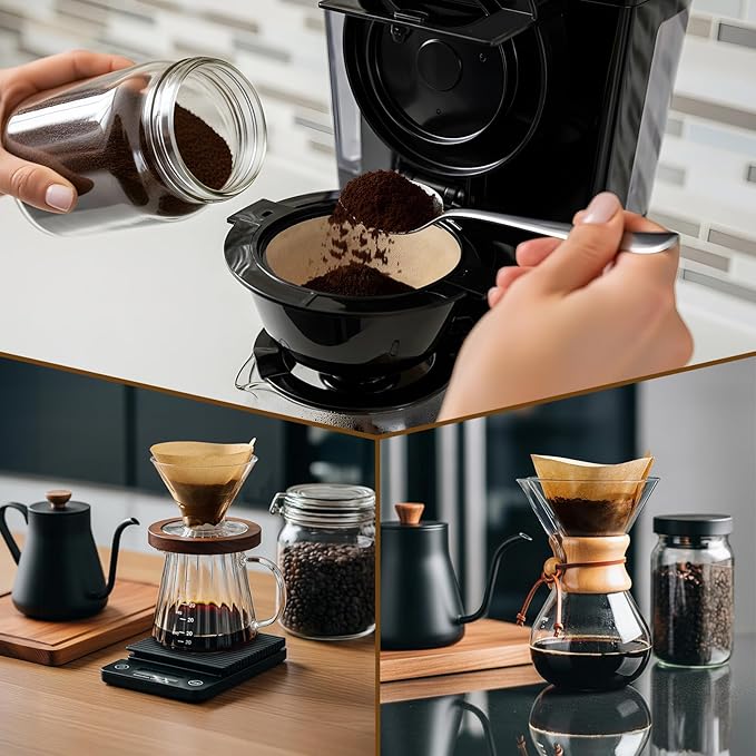 #4 Cone Coffee Filters 8-12 Cup, 400 Count Unbleached Natural Coffee Paper Filters, No Blowout, Disposable Coffee Filter for Pour Over and Drip Coffee Maker