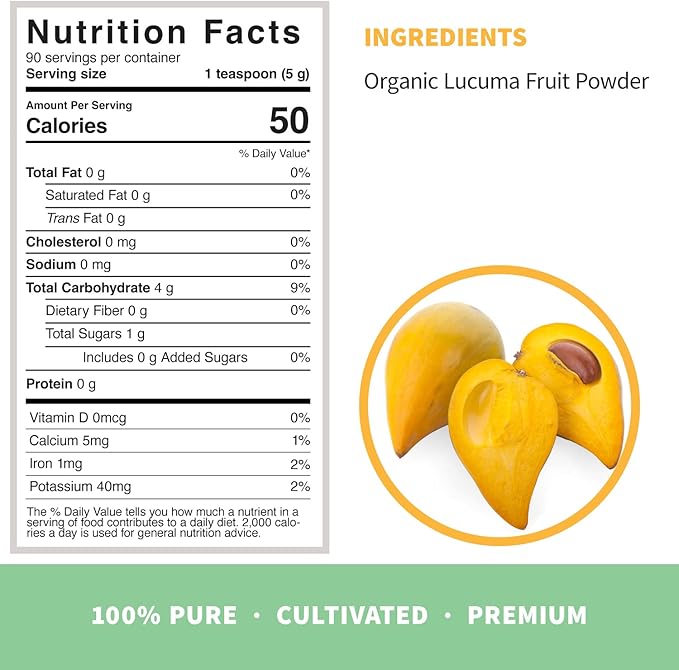Sprout Living Organic Lucuma Fruit Powder, Antioxidants, Natural Sweetener, Superfood, 1 lb