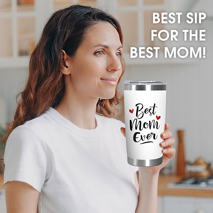 TEEZWONDER Christmas Birthday Gifts for Mom - 20 oz Stainless Steel Insulated Coffee Tumbler with Lid - Mothers Birthday Gifts from Daughter Son, Mothers in Law, Mama, Grandma, Tumblers for Women