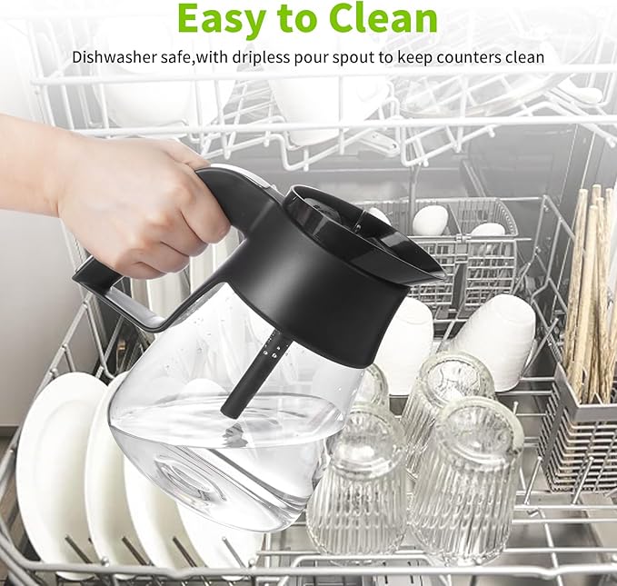 CM401 10-Cup Coffee Pot Replacement for Ninja Specialty Hot & Iced Coffee Maker, Compatible with CM371 CM400 CM300 CP300 CP301, Ninja Glass Carafe with Brew-Through Lid