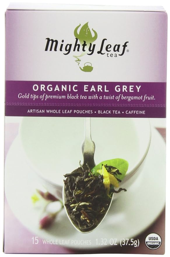 Mighty Leaf Organic Earl Grey Black Tea – 45 Count (15 Silken Tea Bags per Box, Pack of 3) – Smooth, Aromatic Whole Leaf Black Tea with Bergamot – USDA Organic – Packaging May Vary