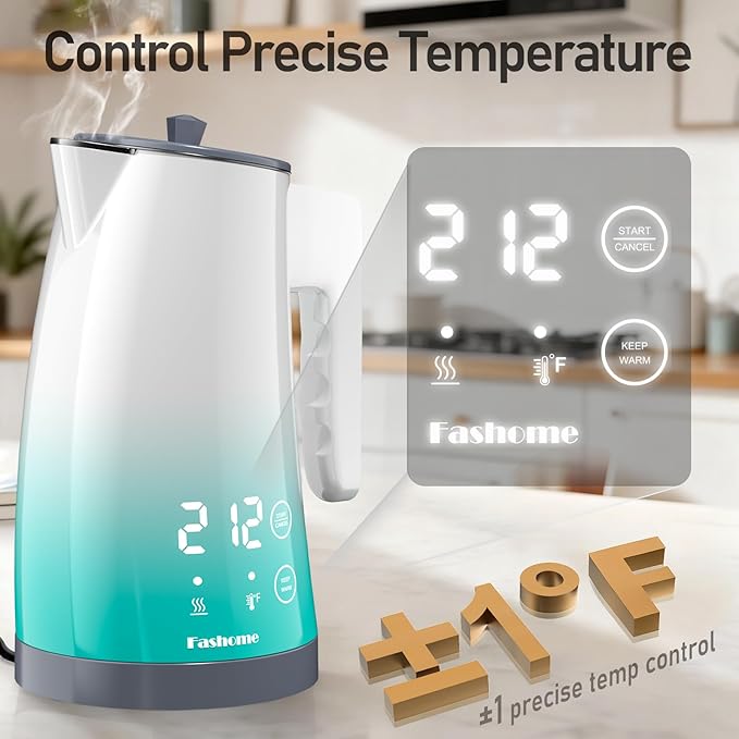 electric kettle with 5 presets temperature control (Blue Gradient)