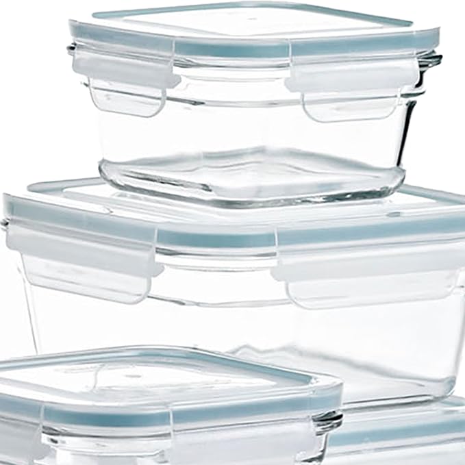 GLASSLOCK 24 Piece Oven Microwave Safe Glass Food Storage Containers Set w/Lids