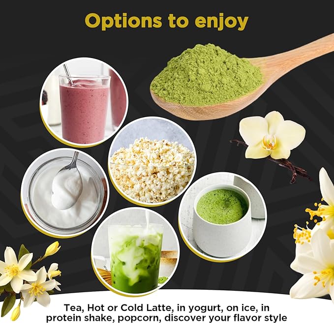 Premium Organic Vanilla Matcha Tea - (100g/3.5oz Pouch) Authentic Vanilla Matcha, Harvested in Japan - Moteavateang Matcha from Amor Fa Tea