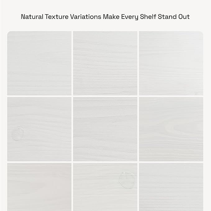 BAOBAB WORKSHOP Wood Floating Shelves for Bathroom Wall - White Shelves for Bedroom Kitchen Living Room - Solid Wood Shelves - White - 24 x 6.7 Inch, Set of 2