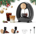 Single Serve Coffee Maker For K Cup Pod and Coffee Grounds /Tea, Fast Brew in 2 minutes, 2 IN 1 One Button Coffee Machine 4-8 Oz Brew Sizes, Stylish＆Compact For Home, Office, RV and Dorm, Black