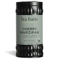 Tea Forte Cherry Marzipan Premium Organic Loose Leaf Caffeinated Green Tea Blend Canister, Makes 35-50 Cups