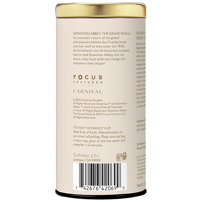 The Republic of Tea – Downton Abbey The Grand Finale Green Tea, 36 Tea Bags