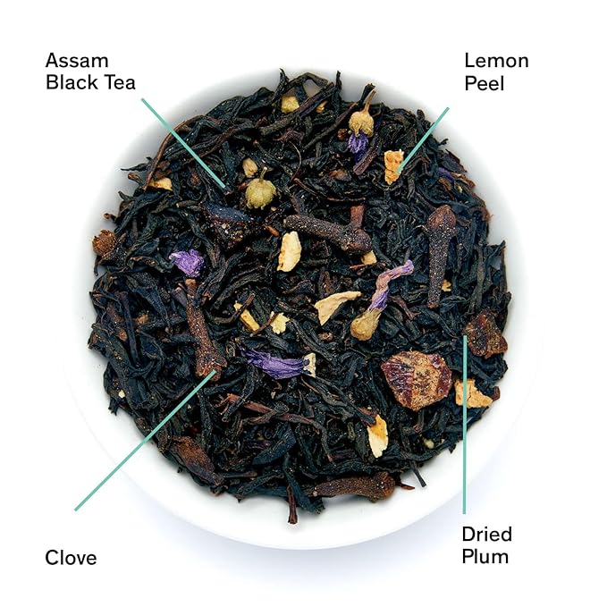 August Uncommon Metropolitan – Bergamot Plum Earl Grey Holiday Tea – Handcrafted Loose Leaf Black Tea with Bright Citrus & Aromatic Notes – Smooth Blend for Cozy Winter Enjoyment (1.8oz)