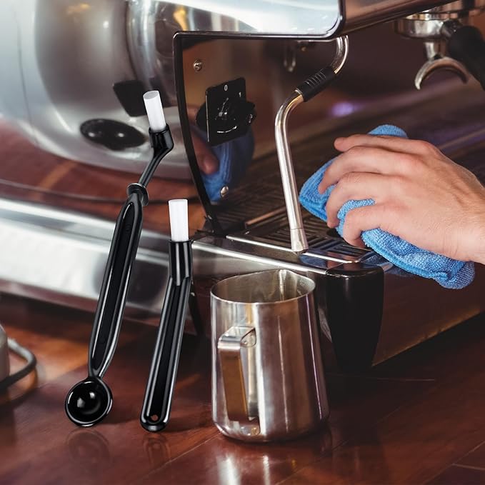 Espresso Coffee Cleaning Brush Set, 4 Pieces Coffee Grinder Machine Cleaner Brush Kit and 58mm Backflush Disc for Group Head