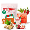 Craftmix Strawberry Mule Cocktail & Mocktail Drink Mixer, Skinny Mixes - Water Flavoring Packets - Made With Real Fruit - Vegan, Low-Carb, Low-Sugar, Non-GMO, Dairy Free, Gluten Free, 24 Pack