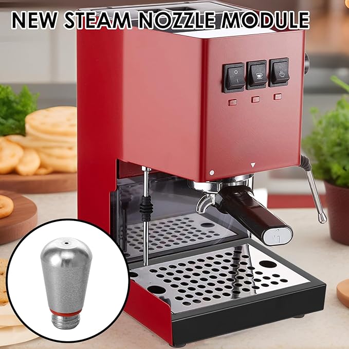 Low Profile Thin Drip Tray and One Single Hole Steam Tip 6 Bar 9 Bar 12 Bar OPV Spring Modification Kit with Long Stainless Steel Tube, Compatible with Pro Gaggia Classic Espresso Coffee Machine