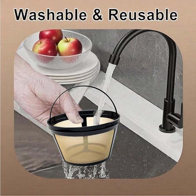 Blisshour Reusable Coffee Filter, fits Mr. Coffee 10-12 Cup Coffee Maker Coffee Filters for Mr Coffee Filter Basket (1 PCS)