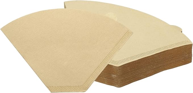 uxcell 100Pcs Coffee Filters, Disposable Fan-Shaped Paper Filter for 4-6 Cups, Suitable with Home Office Use and Drip Coffee Maker, Wood Color(U1O3)