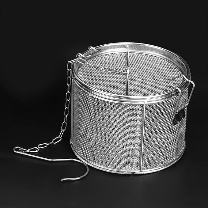 Seasoning Strainer Large Stainless Steel Tea Infuser, sieve fine mesh with Extended Chain Hook for Brew Loose Leaf Tea, Seasonings Cooking, Ice Cube
