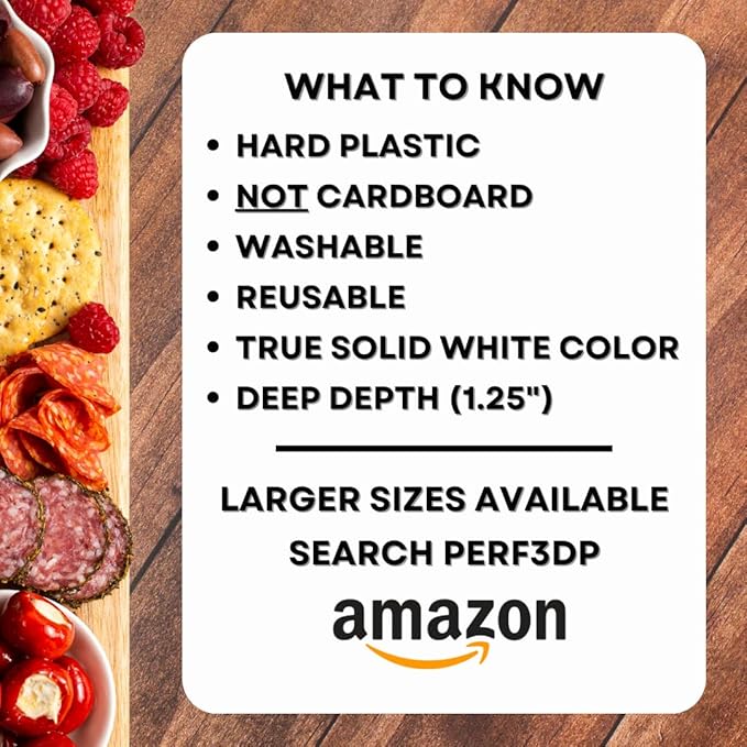 Hard Plastic Reusable Fillable Letters Numbers Serving Trays for Party Decoration (3, White)