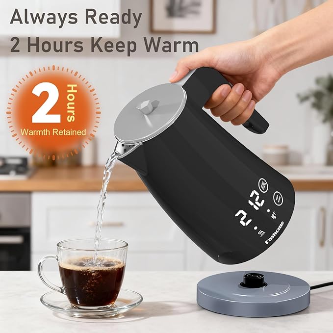 electric kettle with 5 presets temperature control (Gray)