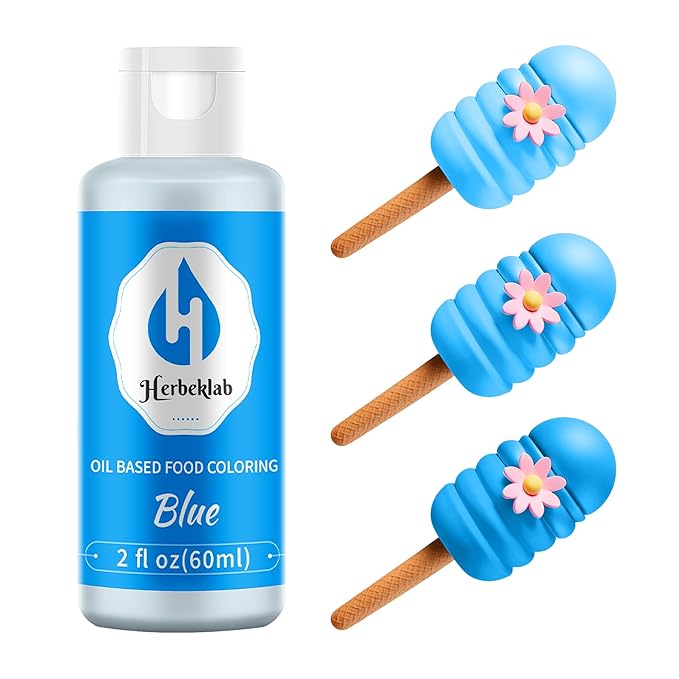 Blue Oil Based Food Coloring – 2 fl oz Professional Grade Concentrated Oil Food Dye for Melting Chocolate, Candy Melts, Cake Pops, Strawberries & Baking