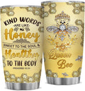 winorax Bee Tumbler Gifts For Women Girls Queen Bees Tumblers Jewelry Drawing Style Stainless Steel Tumblers Coffee Travel Mug 20oz Birthday Christmas Presents