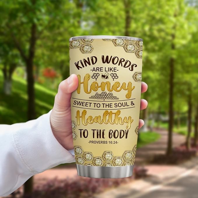 winorax Bee Tumbler Gifts For Women Girls Queen Bees Tumblers Jewelry Drawing Style Stainless Steel Tumblers Coffee Travel Mug 20oz Birthday Christmas Presents