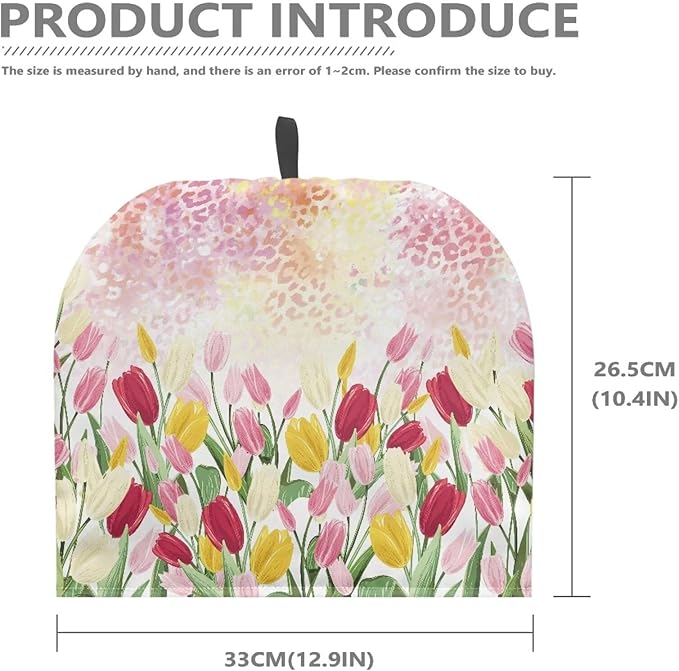 Tulips Tea Pot Cover Keep Warm Teapot Insulation Cover Pink Teapot Cover Water-Resistant Teapot Dust Protector Small Tea Cozies Covers
