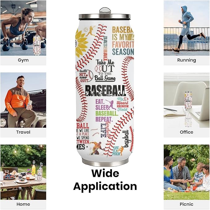 Baseball Tumbler Cup 17oz Stainless Steel Insulated Travel Mug Tumblers Cup Baseball Gift for Women Men Mom Gifts for Birthday Christmas