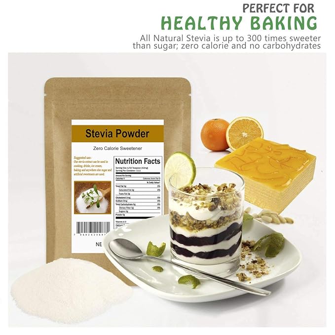 CCnature Stevia Powder Extract Natural Sweetener Zero Calorie Sugar Substitute 2 oz