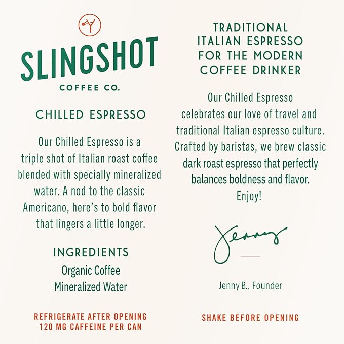 Chilled Espresso - Triple Shot Ready-to-Drink Coffee, 7oz Cans (12 Pack) | Organic Italian Espresso Blend with Silky Smooth Flavor, with Notes of Caramel, Baking Spice & Dark Fruit