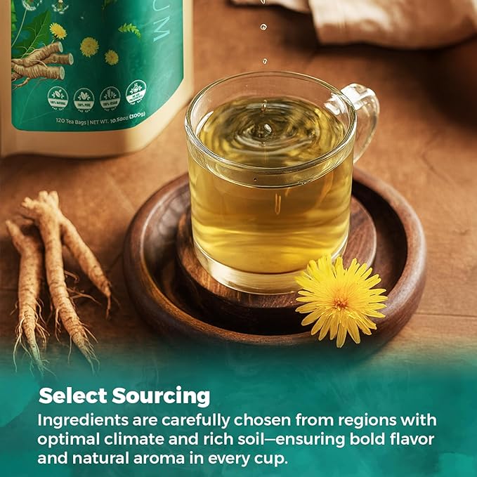Lavitali, Dandelion Tea Bags | 60 bags, 100% Pure Herbal Tea | Caffeine-Free, Eco-Friendly Filter Bag | Daily Natural Botanical, Hot or Iced Herbal Infusion