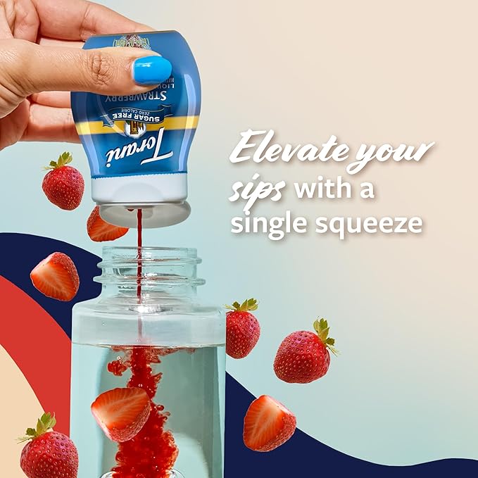 Torani Sugar Free Strawberry Liquid Drink Enhancer, Water Flavoring 4-Pack, 1.62 Oz Ea