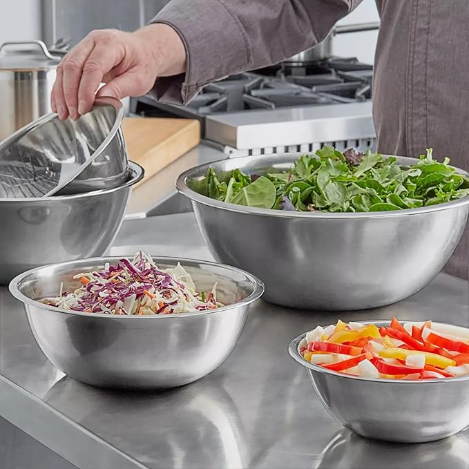 Stainless Steel 16 QT Mixing Bowl | Home & Commercial Quality | Flat Bottom | Cooking, Baking, Meal Prep [1PK]