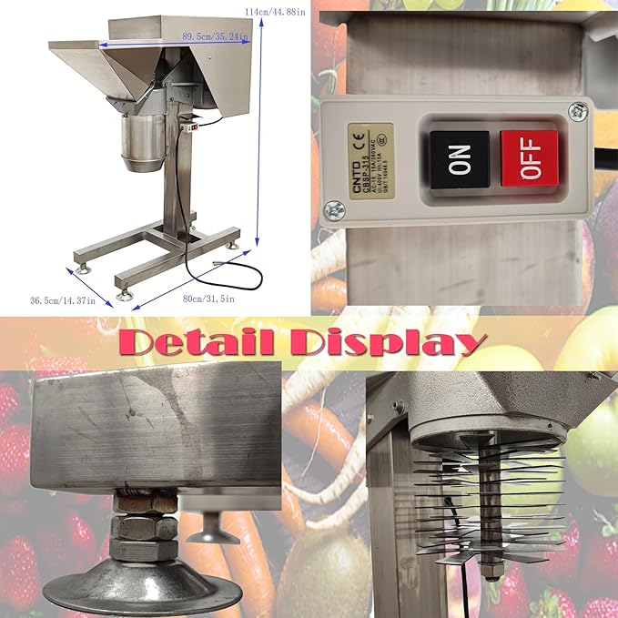 220V 2200W Commercial Food Crusher Electric Food Shredder Stainless Steel Food Grinder Chopper Mixer for Meats Vegetables Fruits Ice