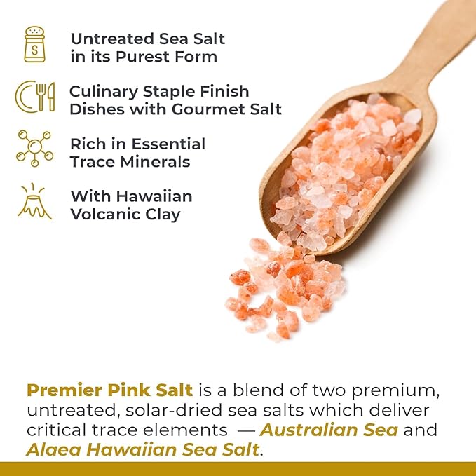 Premier Research Labs Pink Salt - Hawaiian Red Alaea Sea Salt Blend for Food, Cooking, and Eating - Flaky, Unrefined, and Additive-Free, 12 oz (Pack of 2)