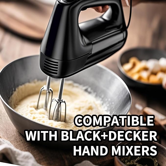 2 Pack Hand Mixer Turbo Beaters Compatible with BLACK and DECKER Electric Hand Held Mixer, Stainless Steel Replacement Parts, Beaters Electric Mixer Parts Accessories