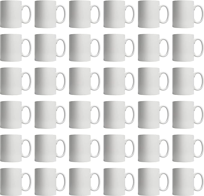 11oz White Ceramic Sublimation Coffee Mug Blank White, Case of 36