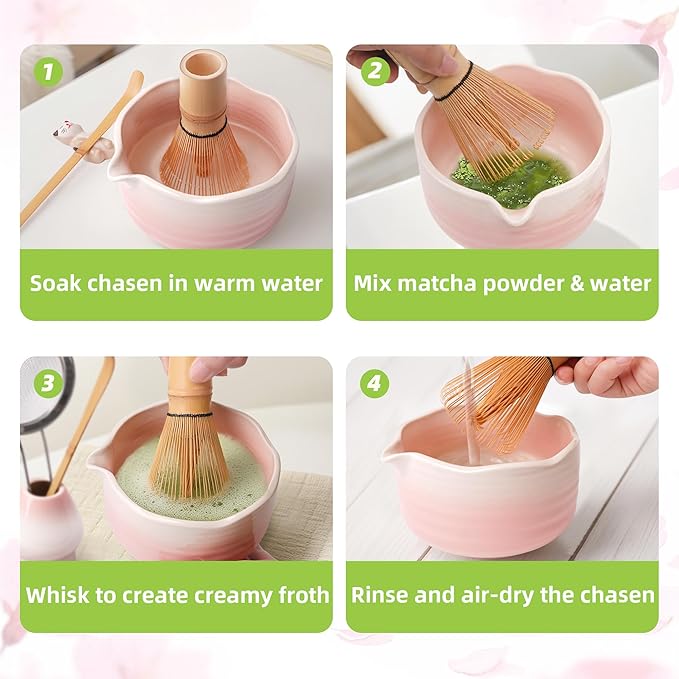 Matcha Whisk (1-Piece), Golden Bamboo Whisk for Matcha Tea, Handcrafted Chasen, 100-Prong Bamboo Matcha Wisk Mixer Frother Brush for Making Macha Ceremonial Grade