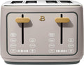 Beautiful 4 Slices Toaster with Touch-Activated Digital Display, Extra Wide Self-Adjusting Slots, Adjustable Shade Control, by Drew Barrymore (Porcini)