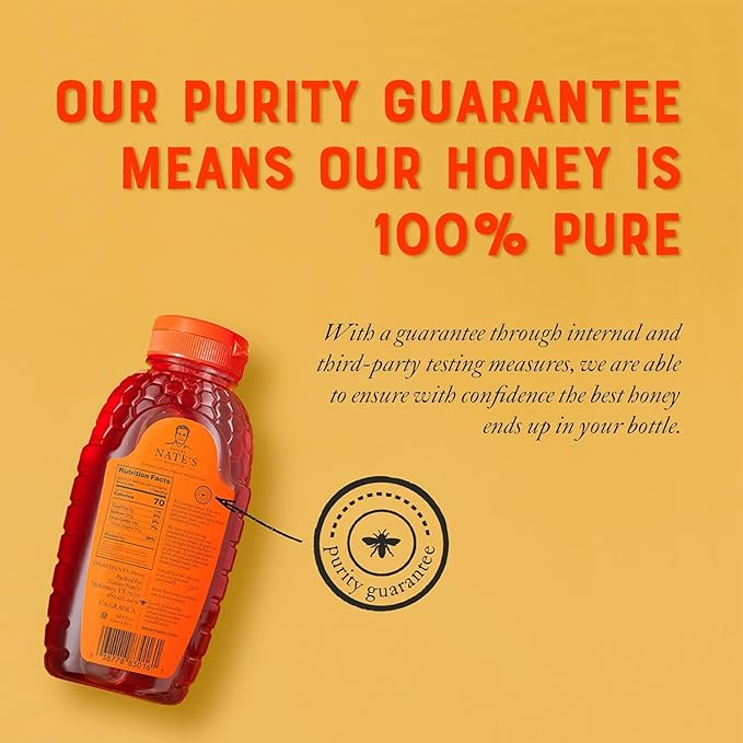 Nature Nate's 100% Pure, Raw & Unfiltered Honey, Award-Winning Taste - 8 oz Squeeze Bottle (4 Pack)