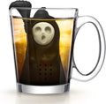 Suclain 1 Pcs Ghost Tea Infuser Christmas Gag Gift Creative Skull Shaped Strainer for Loose Leaf Tea White Elephant Gift for Holiday Party Drinking Gothic Lovers Kitchen Accessories Party Decor