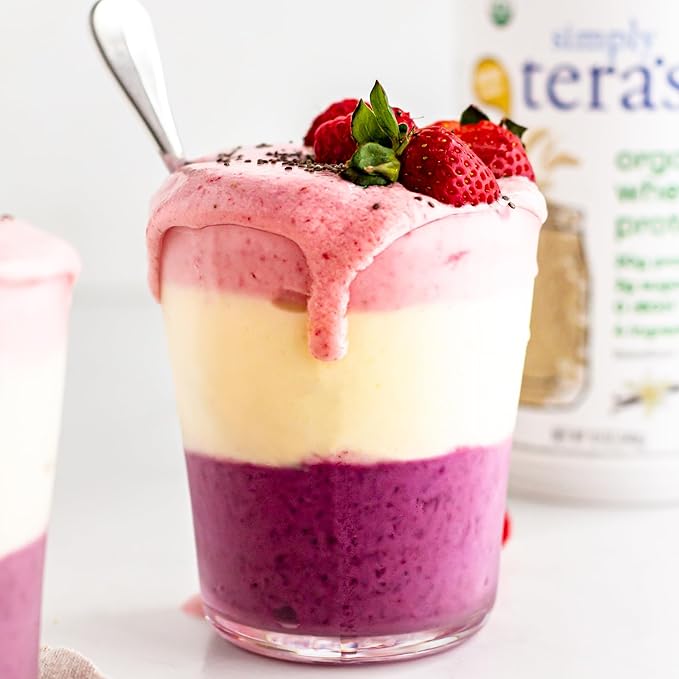simply tera's Organic Whey Protein Powder - Grass Fed Vanilla Whey Protein Powder, Clean, Made Without Artificial Sweeteners, Non-GMO, Kosher, rBGH-Free, Organic - 12 Oz.